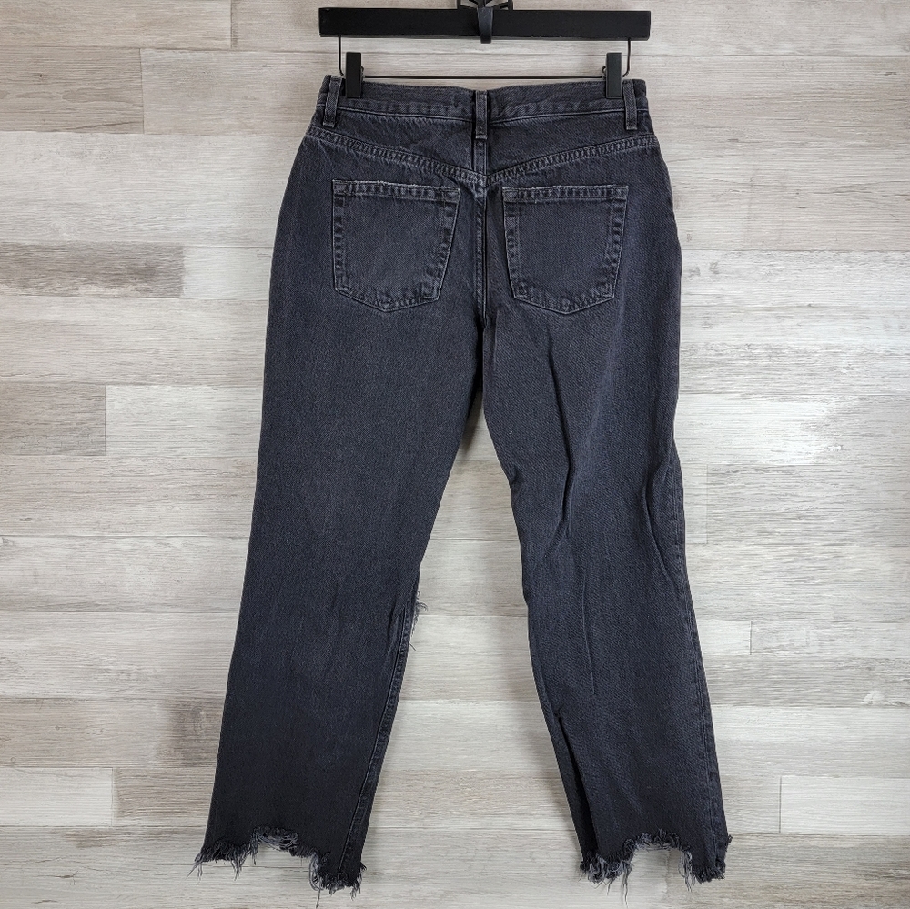 We The Free Maggie Mid Rise Straight Washed Black Distressed Jean Women's 26 - Picture 14 of 16